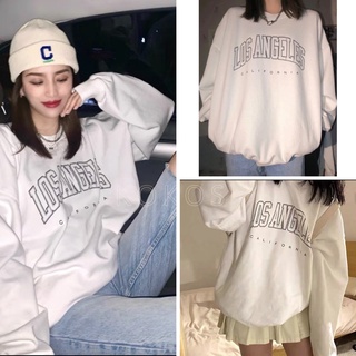 Losangeles Women Sweater's Cool KOKOS Sweater Wide form White hoodie Printed personality 21016