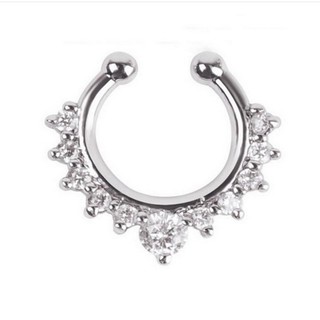 Fashion Non-Porous Diamond Nose Ring Multicolor Nose Clip Ladies Jewelry (6)