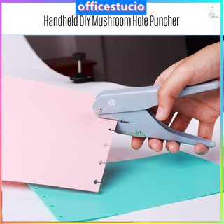 ☞*OFF KW-trio Handheld DIY Mushroom Single Hole Punch Puncher Paper Cutter with Ruler for Office Home School Students (1)