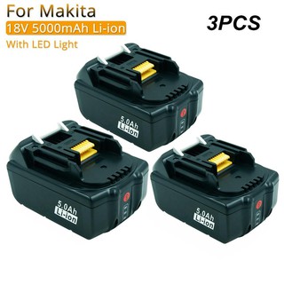 3PCS Valued Power Tools Replacement Batteries with LED 5000mAh Li-ion for Makita 18V Battery BL1830
