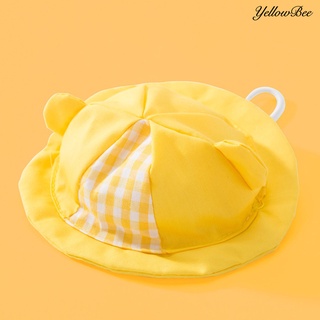 ❀YellowBee Pet Hat All-matching Plaid Fabric Adorable Summer Pet Hat for Outdoor (8)
