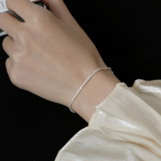 925 Silver Geometric Simple Chain Bracelet Adjustable Bangle Women Jewelry Gift