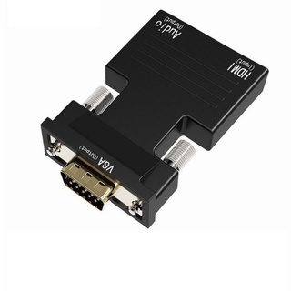 HDMI-compatible to VGA Converter 1080P Female to Male with 3.5mm AUX Audio Cable Adapter Video Outpu