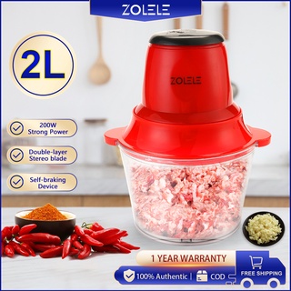 ZOLELE 2L Electric Food Chopper Meat Grinder Household Kitchen Fast Processor Machine