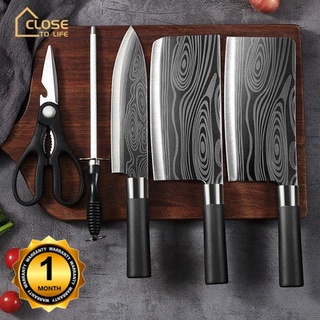 ⚡In Stock⚡5 Pcs/set Kitchen knives Set Tools Professional Germany Chef Knives Stainless Steel Knife (1)