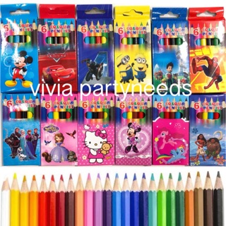 Character Mini Color Pencil 6pcs/pack Loot Bag Giveaways