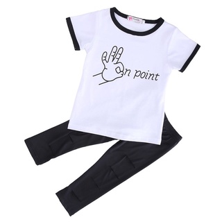 【BEST SELLER】 Cute Baby Girls Outfits Tops+Ripped Legging Trousers 2pcs (4)