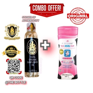 ☂◄℗SUNFLOWER OIL BY QUEEN K AND ABONNE SPA MILK SCRUB COMBO SET [BOTH ORIGINAL OR MONEY BACK!]