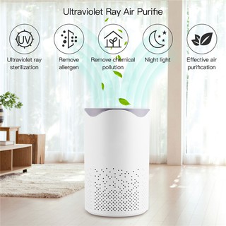 Home Car USB Air Purifier HEPA Filter UV Remover Odor Dust Air Cleaner (1)