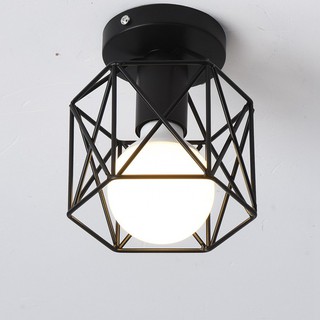 [PH STOCK ]Vintage LED Square Metal Cage Ceiling Light Square Pendant Lamp Lighting