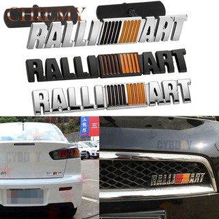 3D Metal Ralliart Chrome Cars Front Grille Sticker Emblem Badge For MITSUBISHI