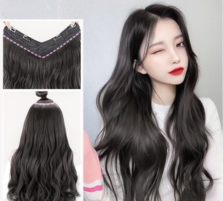 Wig Female Long Hair Wig Piece One Piece Seamless Net Red Big Wave Long Curly Hair Long Straight Hair U-shaped Hair Extension