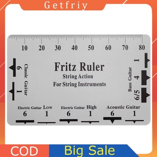 Fritz Ruler Guitar String Action Gauge String Pitch Ruler Card Luthier Tool
