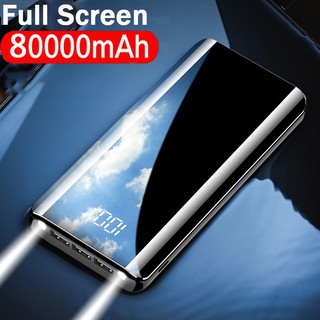 COD 100％ 80000mAh Original PowerBank High Capacity Mirror Screen Digital Display Power Bank (1)