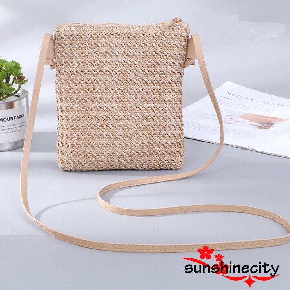 ✤-Women´s Straw Plait Small Square Bags One Shoulder (2)