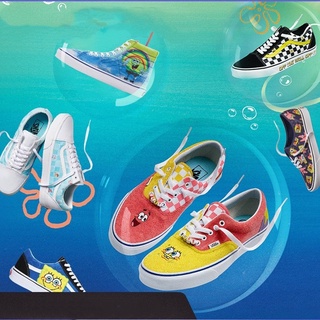 VANS SpongeBob SquarePants series joint men's and women's high and low casual sports shoes VN0A54F19ES