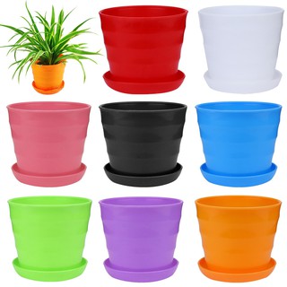 Colourful Mini Plastic Flower Pot Succulent Plant Flowerpot Home Office Decor (1)