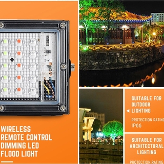LED Flood Light 50W RGB LED Floodlight AC 220V Remote Control Street Lamp Waterproof IP66 Outdoor Lighting LED COB Spotlight (2)