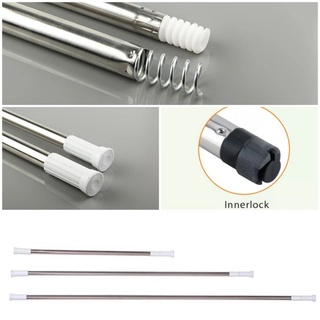 Aluminum Extendable Shower Curtain Rod Pole Adjustable with Self Supporting Interlock (70*120cm) #S
