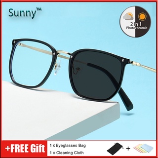 【Ready Stock】◘Photochromic Anti Radiation Eye Glasses For Women Men Replaceable Lens Anti rad Sun Ad