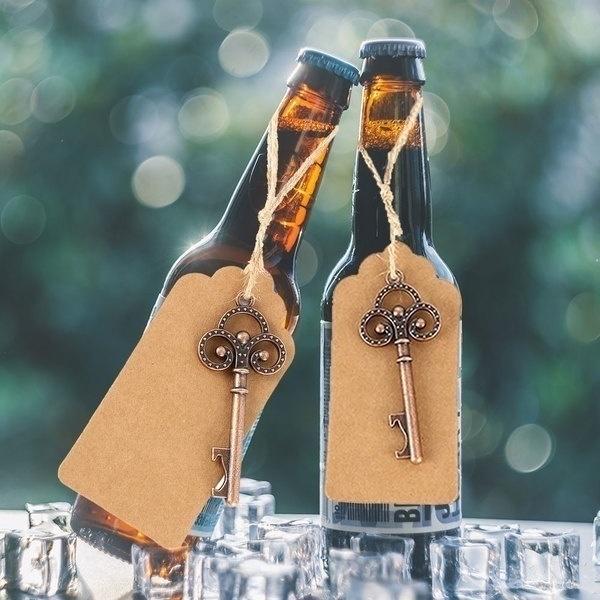 10/20/30Pcs Bottle Opener Wedding Souvenirs Beer Opener Keychain with Paperboard Tag Card Party