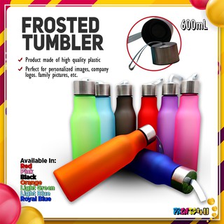 Colored Frosted Plastic Tumbler / Water bottle 600ml