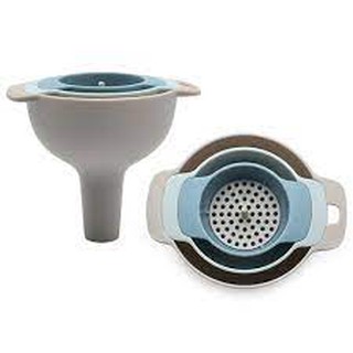 Nested Funnel Set with Handle and Detachable Strainer Filter