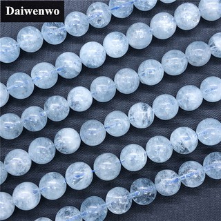 7A(TOP) Ice Silk Aquamarine Beads 6-12mm Natural Stone Diy (1)