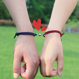 Minimalist Lovers Magnetic Bracelets / Friendship Rope Braided Bracelet / Adjustable Handmade Vows of Eternal Braided Rope Couple Bracelet