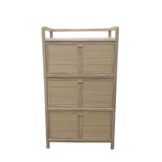 Durable, Lightweight Laminated Aluminum Cabinet (Natural Wood) For Home / Kitchen / Office Storage
