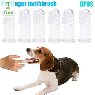 6Pcs Dog Cat Soft Finger Toothbrush Food Grade Material for Pet Health Brush Supplies