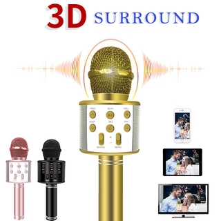 3D Stereo Surround Karaoke Microphone Bluetooth Wireless KTV Mic HIFI Speaker Home WS858