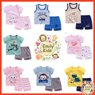 [Ready Stock D103#]Boy Girl Vest Clothes Set Suit Baby Toddler Short/Non Sleeve T-shirt Kids Shorts