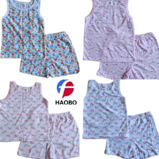 girl Kids terno sando and shorts for girls set cotton baby （1-5yes）