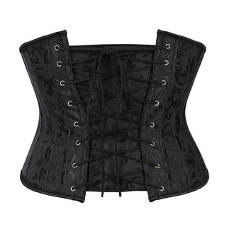 Underbust Waist Corset Slimming Women Black Gothic Bustiers Lace Up Steampunk Corsage Belly Sheath