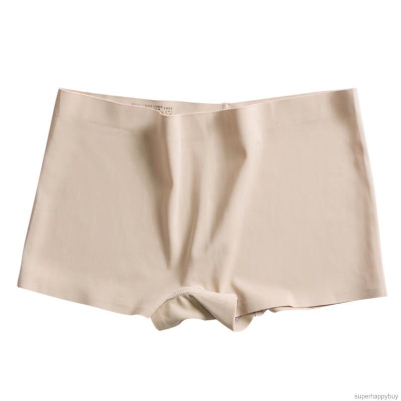 Women's Ice Silk Safety Shorts Seamless Solid Boxer Briefs Invisible Underwear (5)