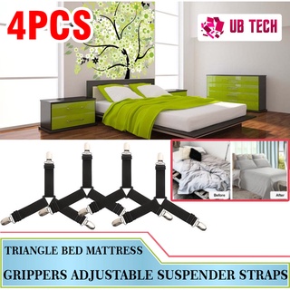 Triangle Bed Mattress Sheet Corner Clips 4pcs Grippers Adjustable Suspender Straps Elastic Fastener