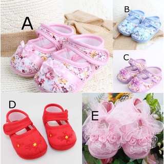 Baby square floral shoes baby spring and autumn bowknot shoes children's shoes