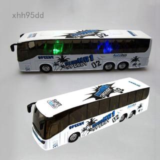 *xhh95dd huamingli 1:50 Diecast Metal Alloy Bus Toys With Openable Doors/Music/Light Color Random