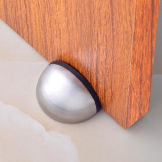 45mm Casting Floor-mounted Door Stops Zinc alloy Satin Half Moon Door Stopper Wood Door Holder (1)