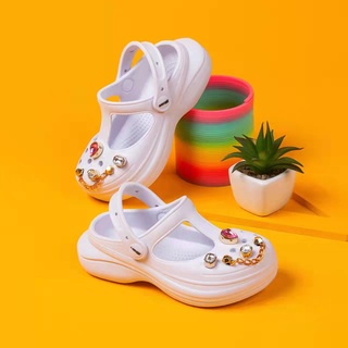 Korean fashion White Crocs Bae Clog sandals new style fashion slippers for women and Kids soft sole
