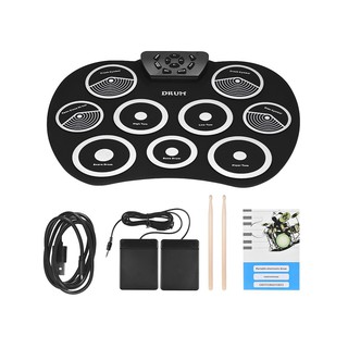 Portable Electronic Drum Set Roll Up Drum Kit 9 Silicon Pads USB Powered