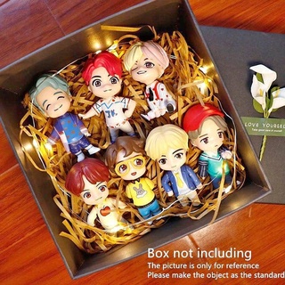 7Pcs Cute Kpop BTS Bangton Boys Figurine Mini Model Collectible Doll Fan Gift Decor