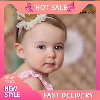 GOTO-H Cute Kids Baby Girl Toddler Lace Crown Hair Band Headwear Headband Accessories (1)