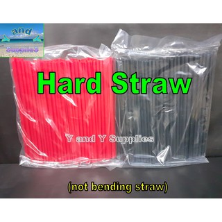 Hard Straw, 8 Inches 100 Pieces, Plastic, Disposable