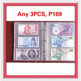2 Pcs Album Sheet Albumpage Pockets Money Bill Note Currency Holder PVC Collection Gifts