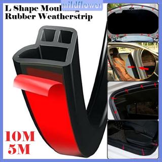 5M L Shape Seal Strip Car Door Hood Trunk Trim Edge Moulding Rubber Weatherstrip