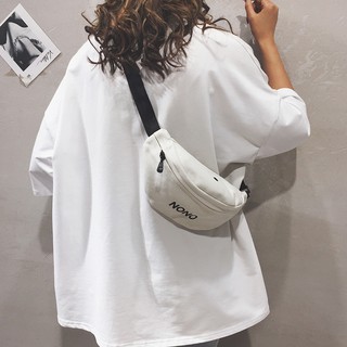 Bag2021New Bags Versatile Casual GirlinsWaist Bag Trendy Women's Summer Canvas Slanted Chest Bag Wom