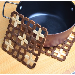 Wooden Durable Pad Kitchen Tableware Wood Insulation Heat Mat Pot Holder Placemat Cup Mat