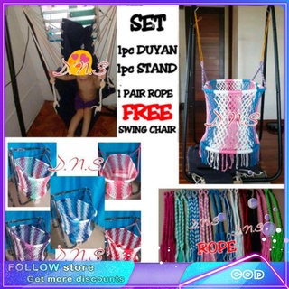 Baby duyan super pino masinsin (size XL) with metal stand with free swing chair & ropechair